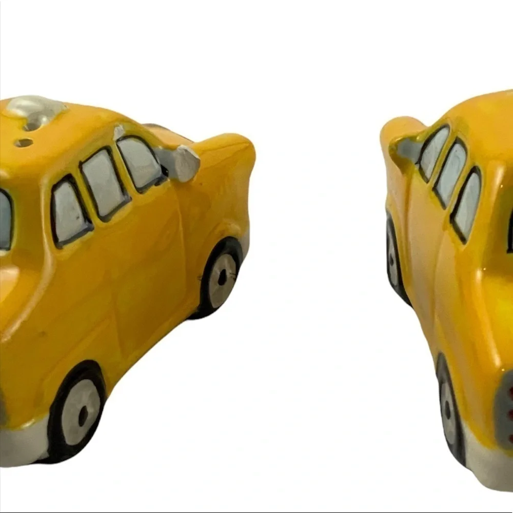NYC Yellow Cab Cars Ceramic Salt Pepper Shaker Set by American Alitier
